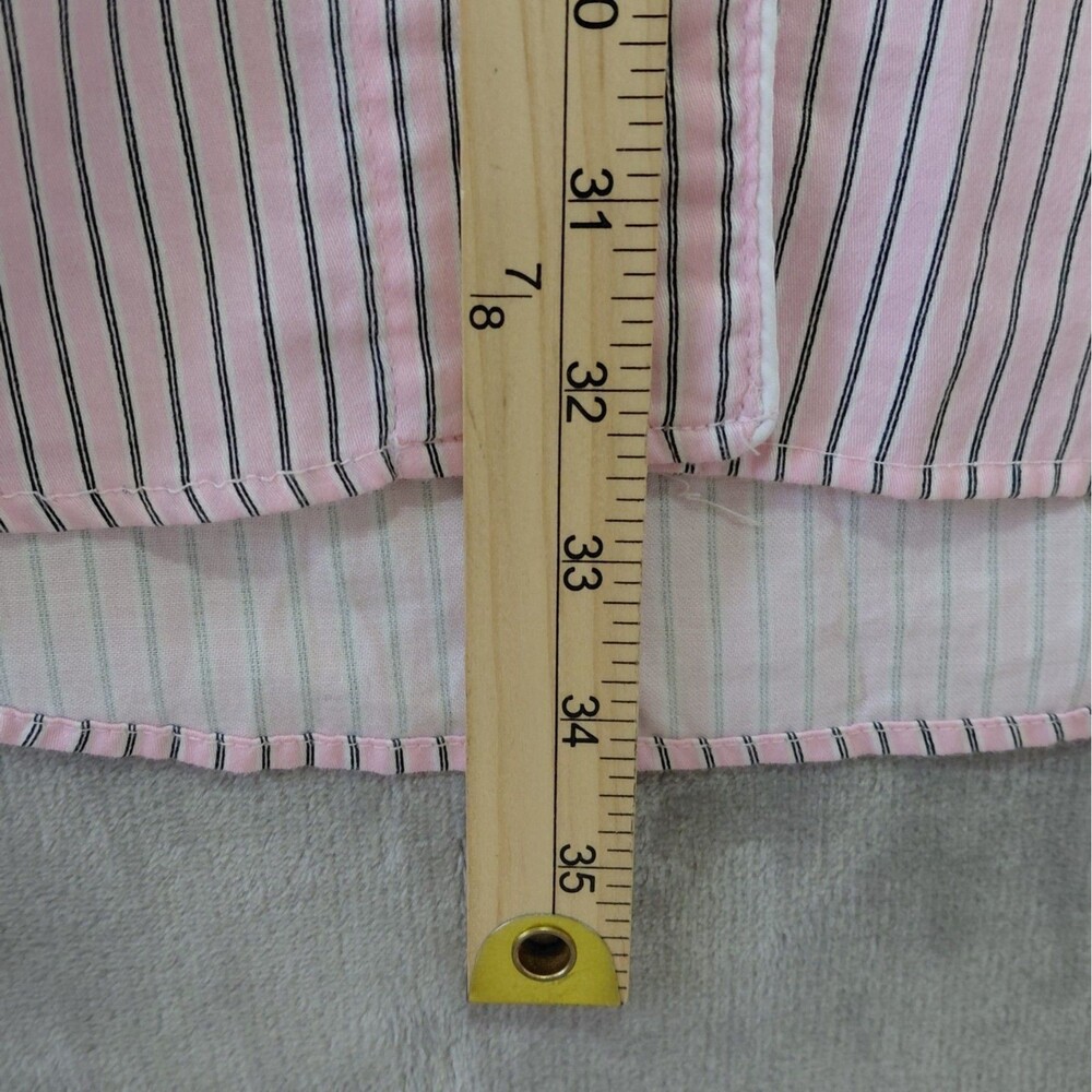 Lauren Ralph Lauren Sleepshirt Women's Large Pink Gray Stripes Monogram Cotton - Picture 8 of 8